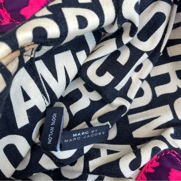 2010 Marc by Marc Jacobs Pink Quilted Heart-Print Nylon Tote - Picture 5 of 11